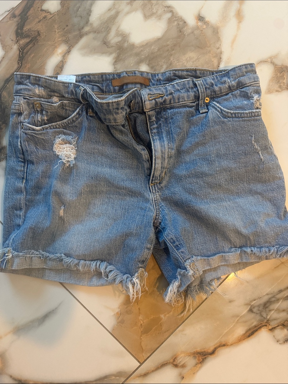 Denim Distressed Women’s Shorts - Light Blue
